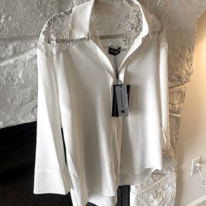 NWT Karl Lagerfeld Paris Garland lace detail blouse size small